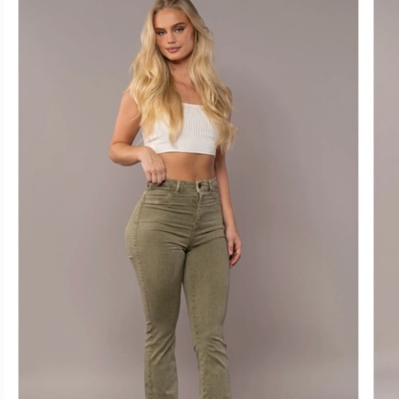 Fitjeans Pastel Flared - Khaki - Picture 2 of 9